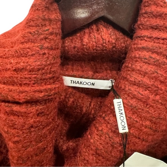 THAKOON‎ Woomen's Burgundy Chunky Scarf Turtleneck Sweater Size XS - Picture 10 of 13
